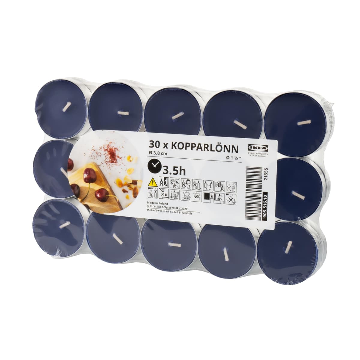 Scented Tealight Candle, Dark Blue