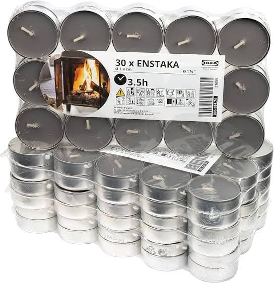 Scented Tealight Candle, Grey