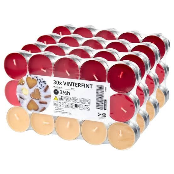 Scented Tealight Candle, Red/Beige